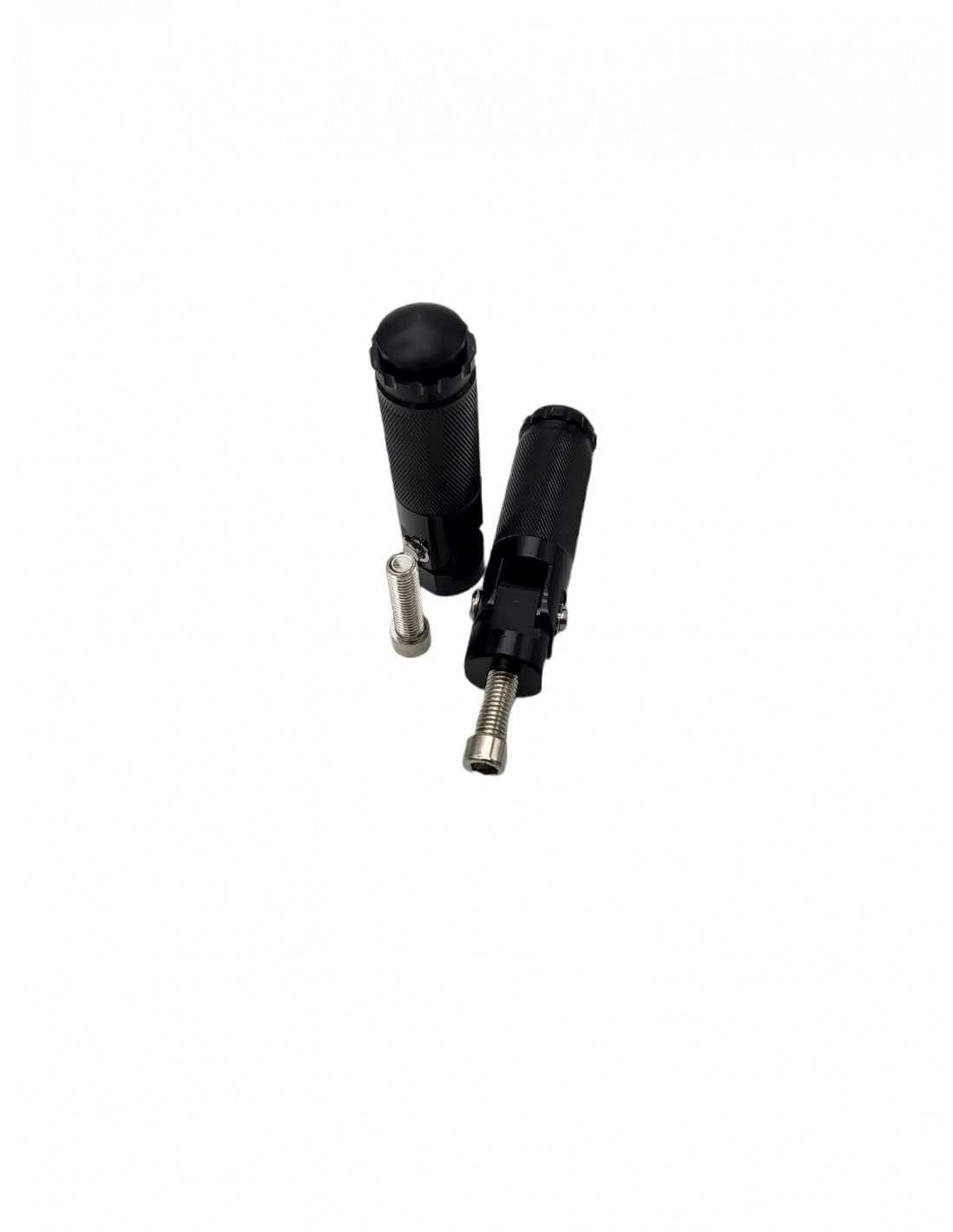 Estriberas metálicas redondas negras abatibles para Pit Bike