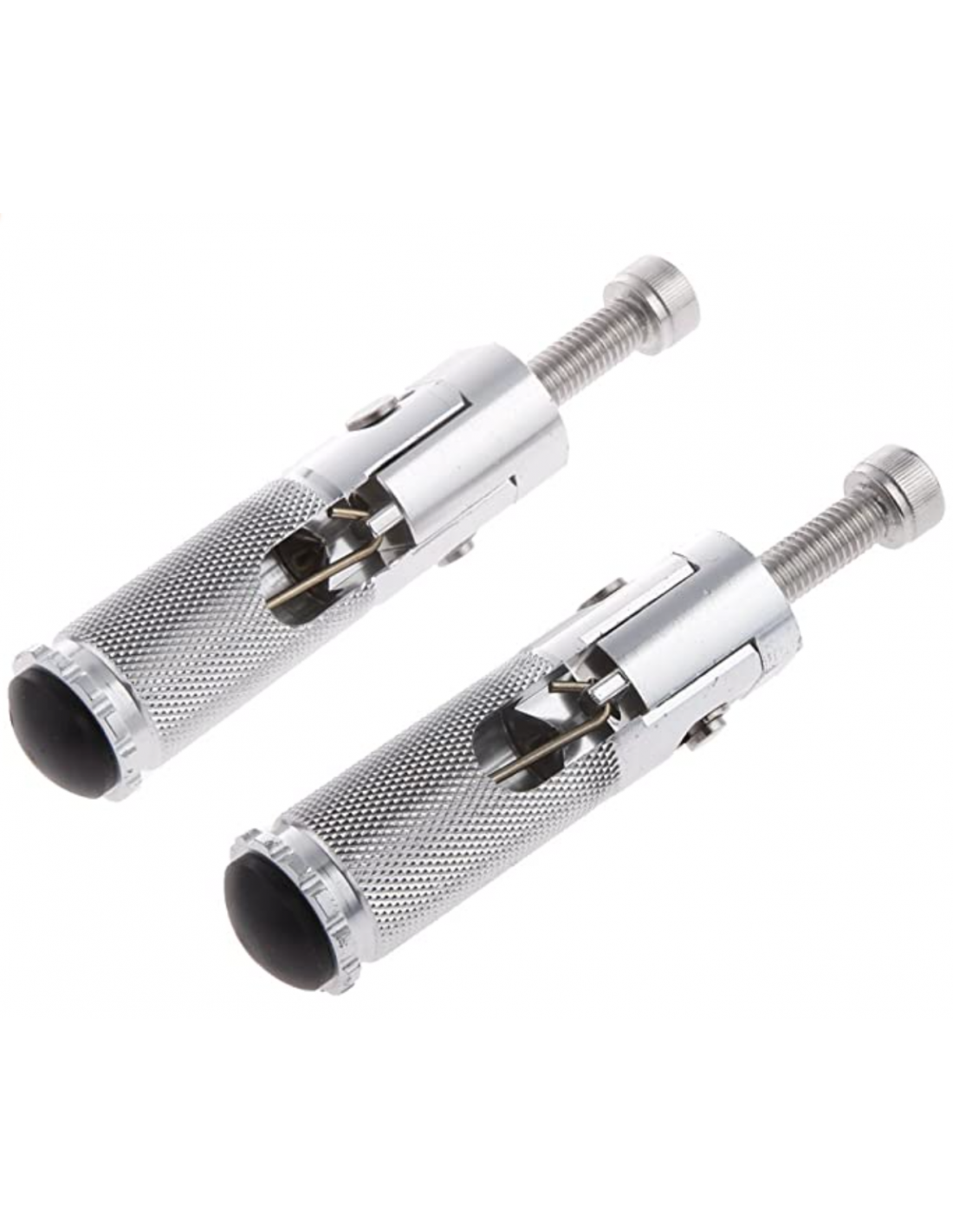 Estriberas metálicas redondas negras abatibles para Pit Bike